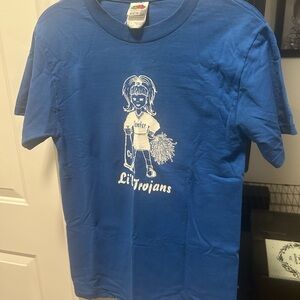 Blue T-Shirt with Lil' Trojans Graphic